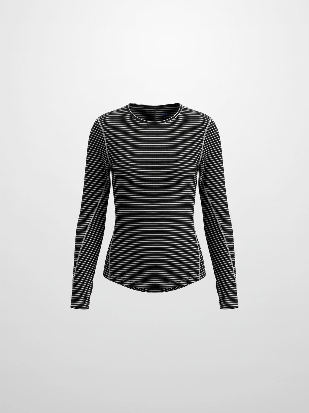 Striped Cross Stitch T-Shirt-Black-1