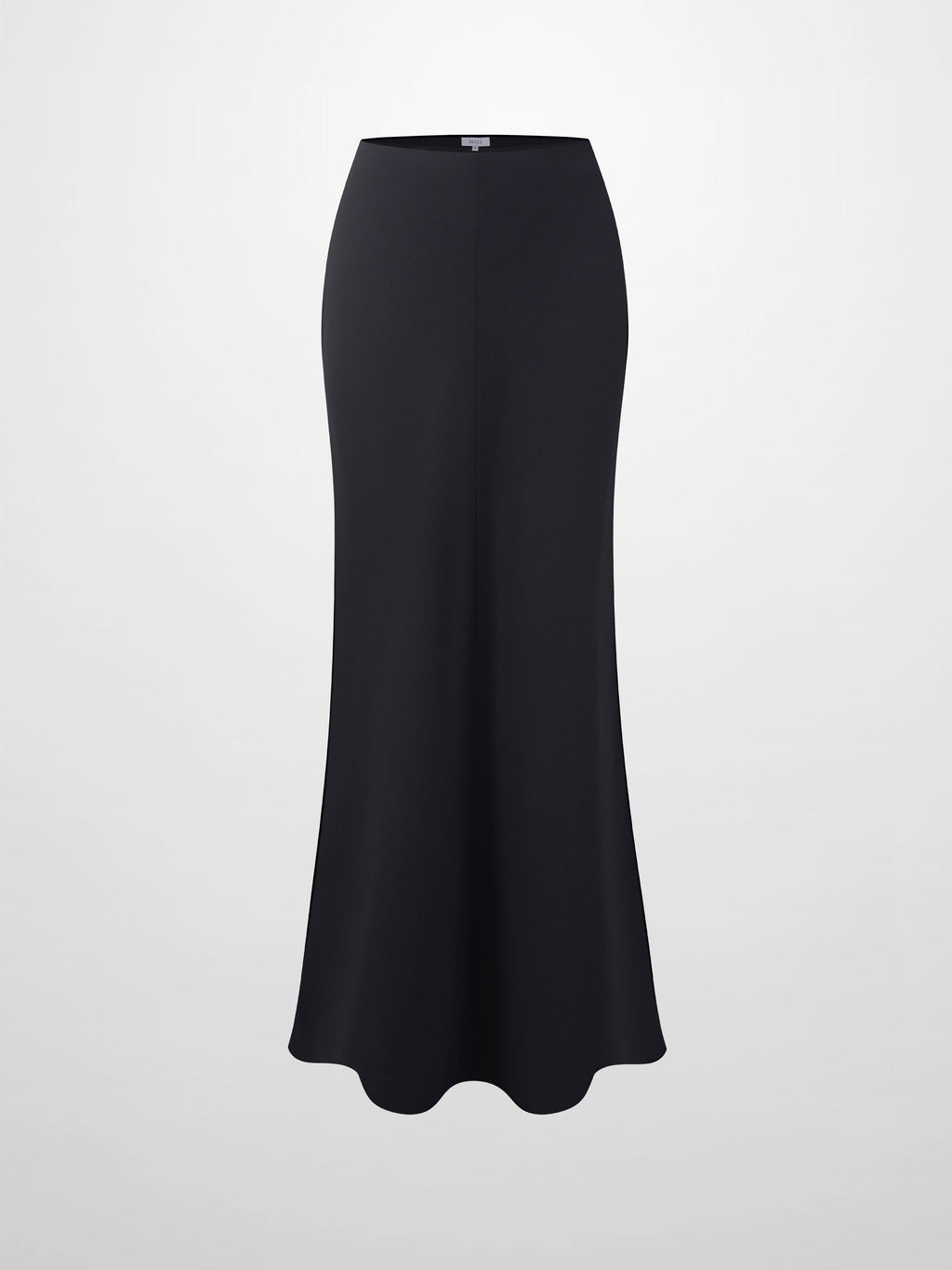 Basic A-Line Seamed Maxi Skirt-Black-1