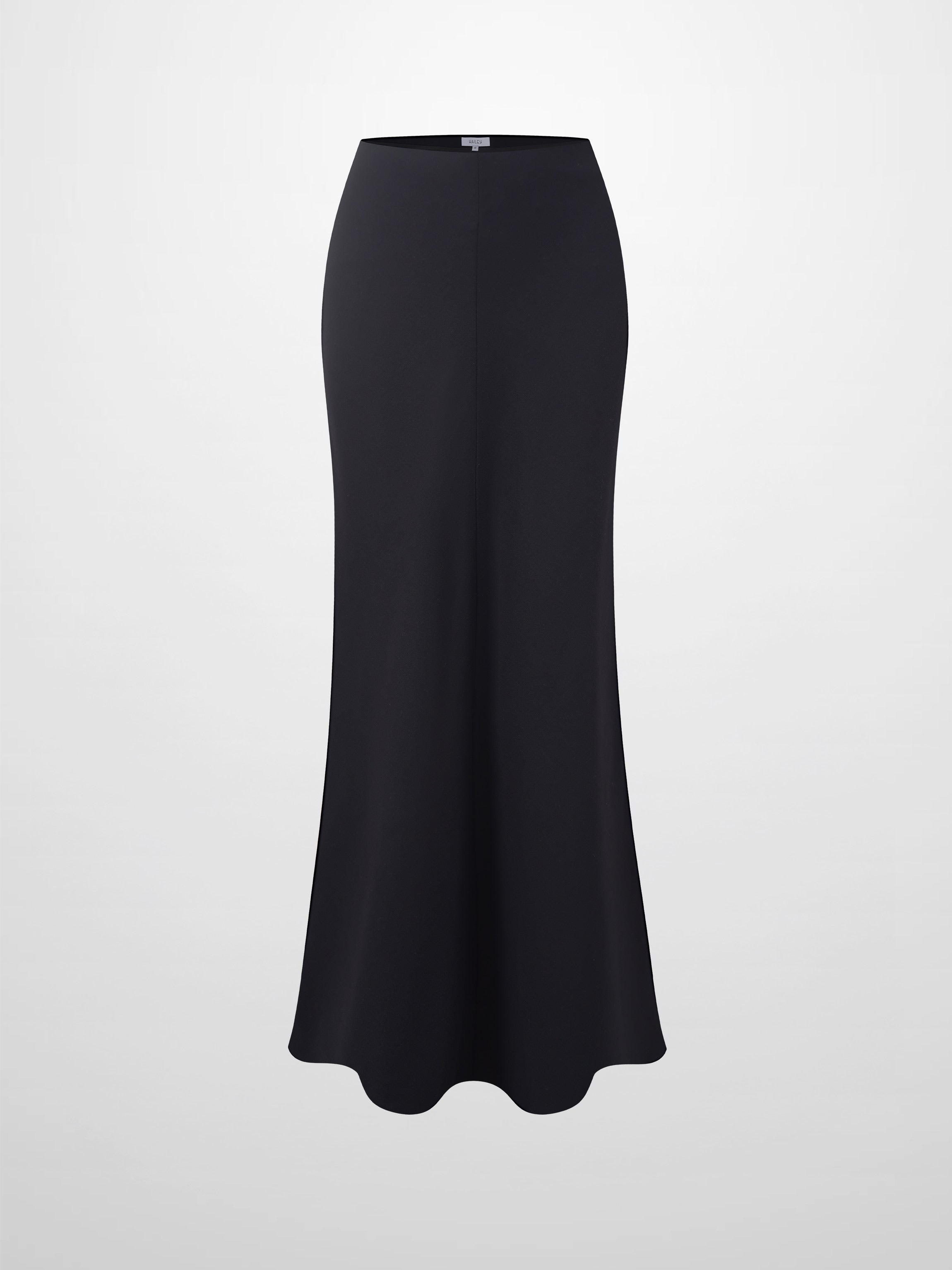 Basic A-Line Seamed Maxi Skirt-Black-1
