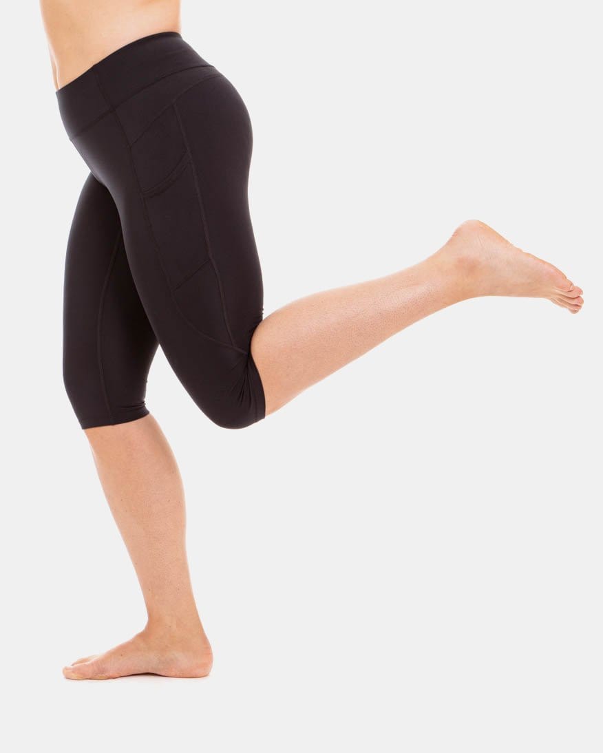 Mid-Rise Pocketed Crop Legging – Booya Black (XS/S)