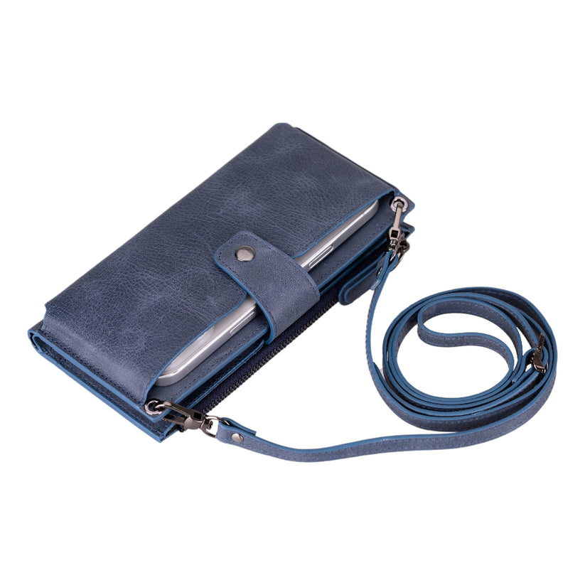 Kaycee Leather Women's Cell Phone Wallet with Strap